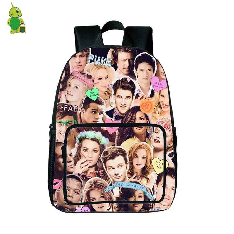 Glee Cast Overlay рюкзак для подростков девочек мальчиков школьные сумки Криса
