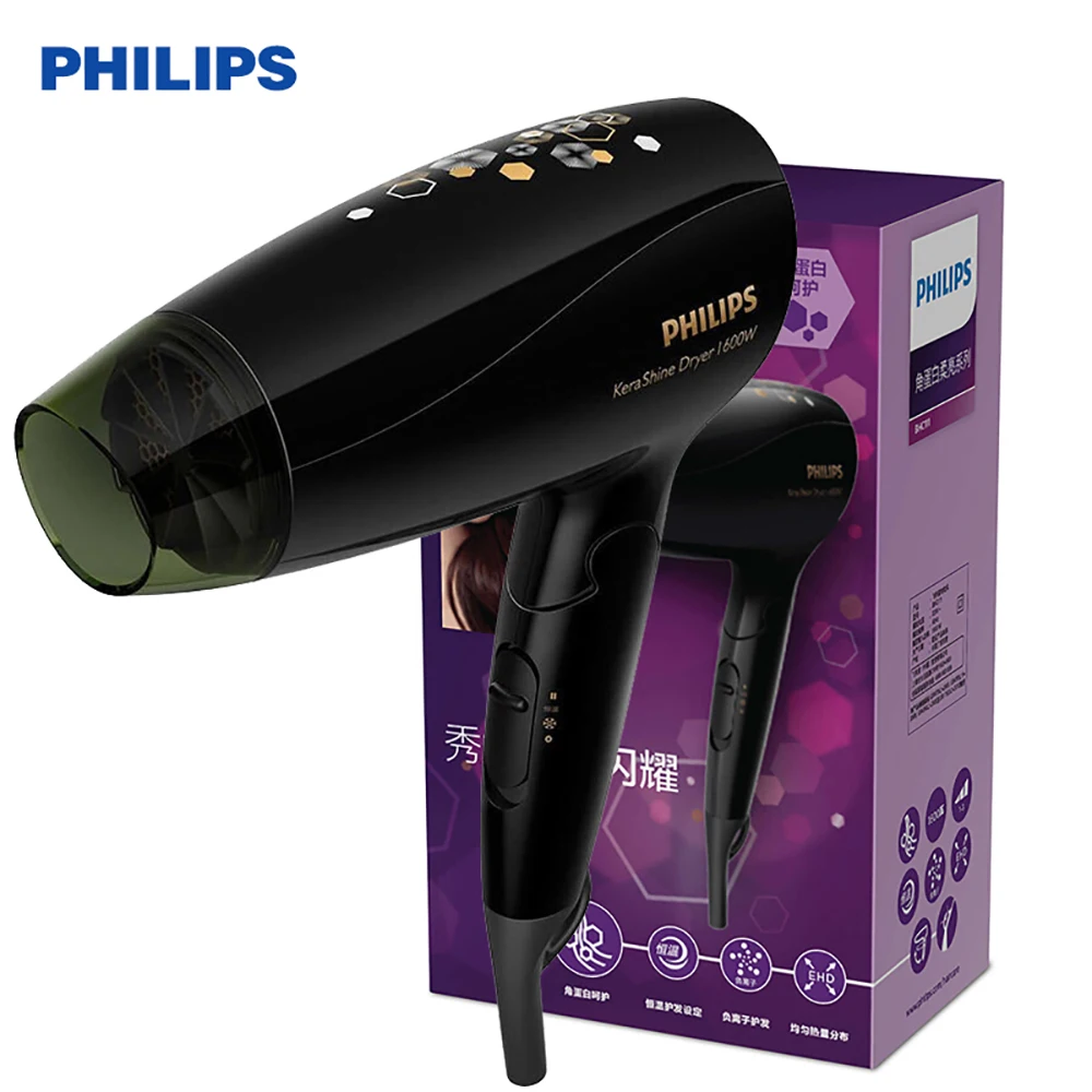 PHILIPS складной фен BHC111 профессиональная спа технология с высокой мощностью анион портативный для бытовой воздуходувки
