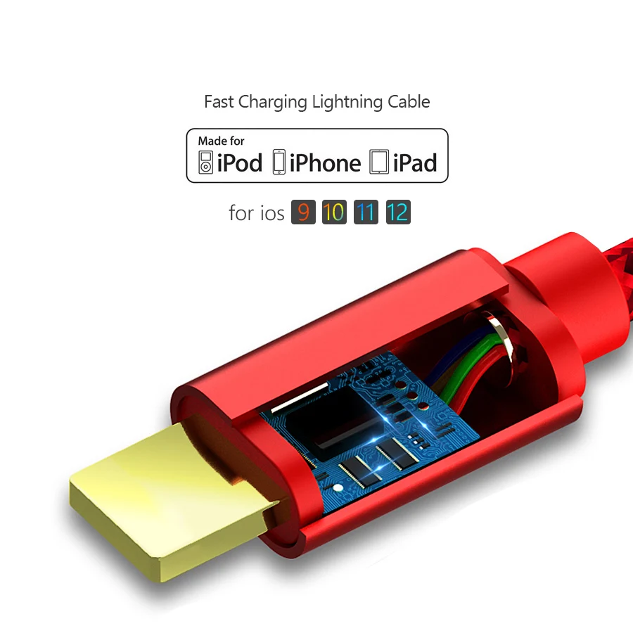 2 шт. 3 А 3 м USB кабель для iPhone XS Max XR X 8 7 6 6s Plus 5 5S SE iPad Pro Быстрая зарядка шнур для передачи данных кабели для мобильных телефонов