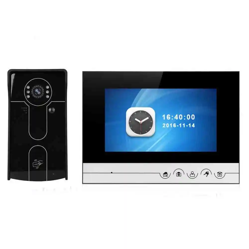Дверной звонок с цветным экраном Handfree умная система безопасности видеодомофон