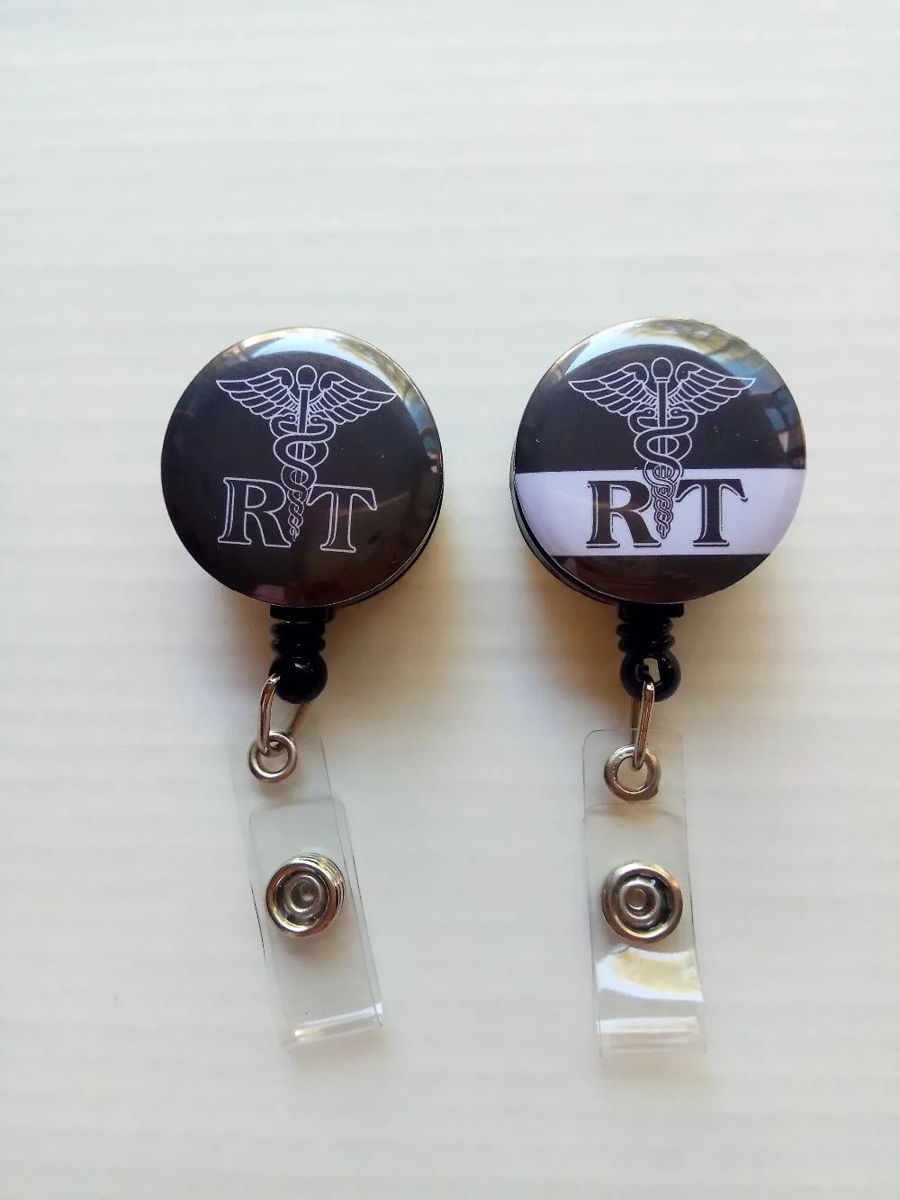 Respiratory Therapist | RT Retractable Badge Holder (Black_Metal Clip) 10pcs/lot Канцтовары для офиса и дома