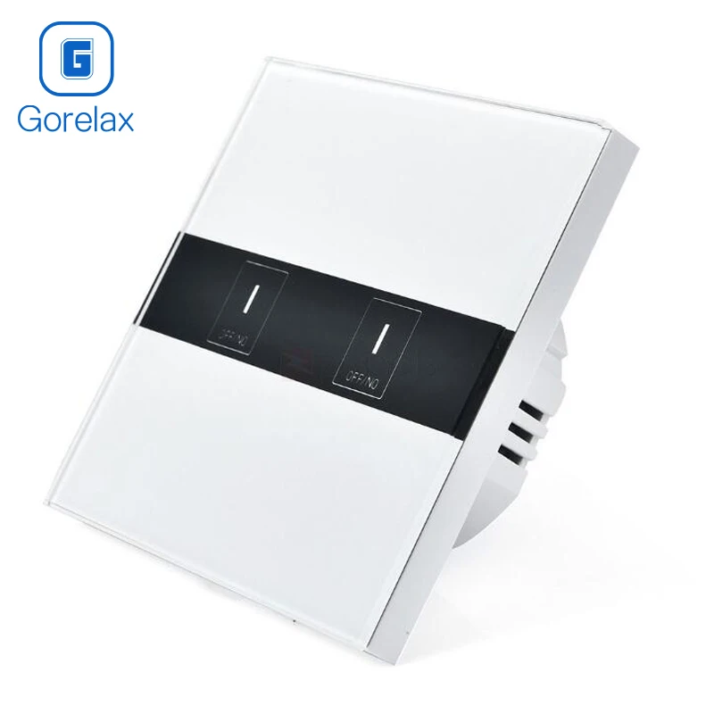 

Gorelax Smart Home Wifi Switch, Wireless Remote Control Light Touch Wall Switches With Crystal Glass Panel, 2gang EU Standard