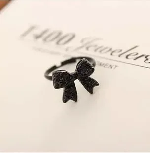 1Pcs New 2018 Fashion Jewelry Cheap Black Butterfly Bow Finger Ring For Women Girls Accessories Personality Lovely | Украшения и