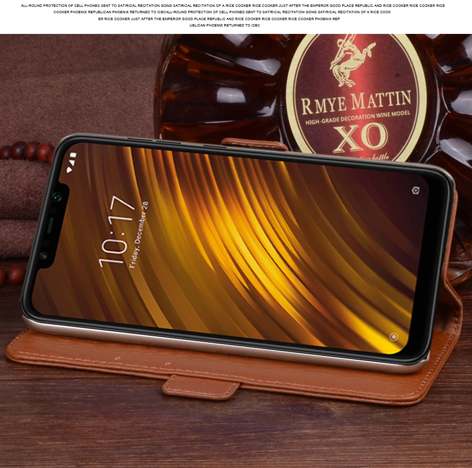 RYKKZ из натуральной кожи с откидной крышкой для Xiaomi POCOPHONE F1 чехол подставки POCO