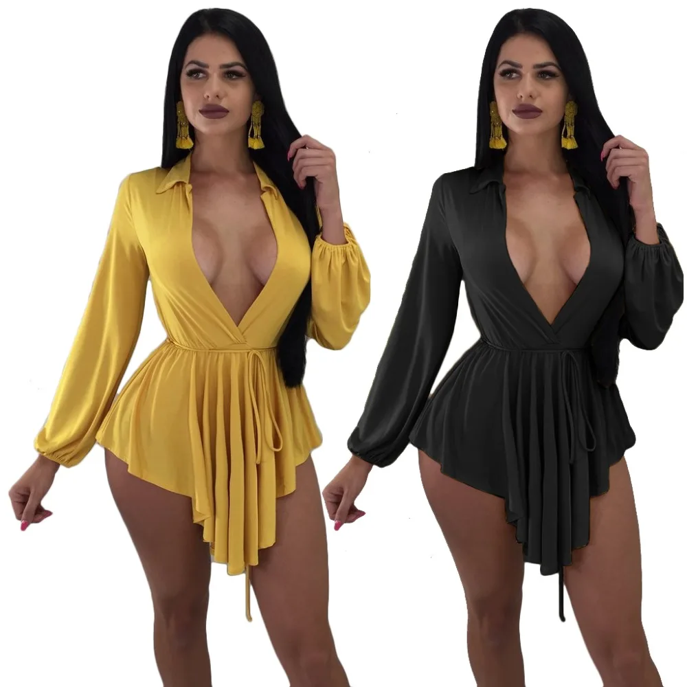 Wjustforu Мини сексуальное платье для женщин Boho плиссированные Глубокий V вечерние