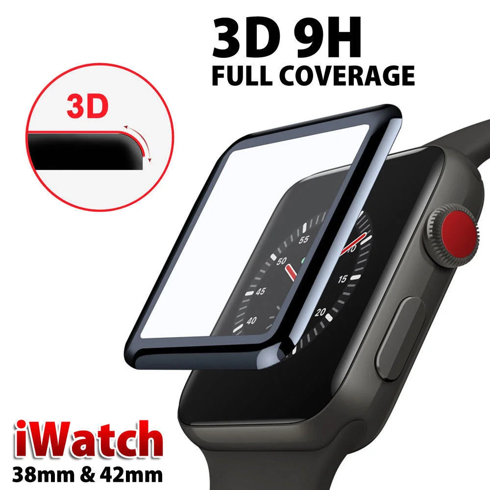 3D 9H закаленное стекло для Apple Watch серии 4 3 2 1 Защита экрана iWatch 38 мм/42 мм/40 мм/44 мм HD