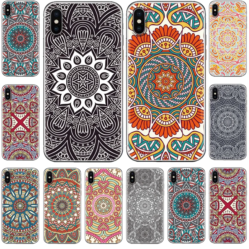 Colorful Totem Series Soft Phone Case For Alcatel 1X/ 3/ 3C/ 3V/ 3X/ 5/ U5 Plus/ 5V/ 7 Painted Back Cover | Мобильные телефоны и