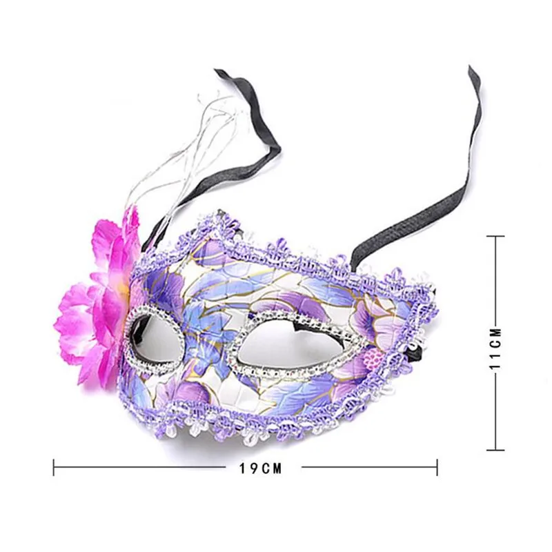 

Fashion Venice Flower Mask Women Girls Princess Exquisite Leather Masks Halloween Masquerade Dance Party Decoration Christmas