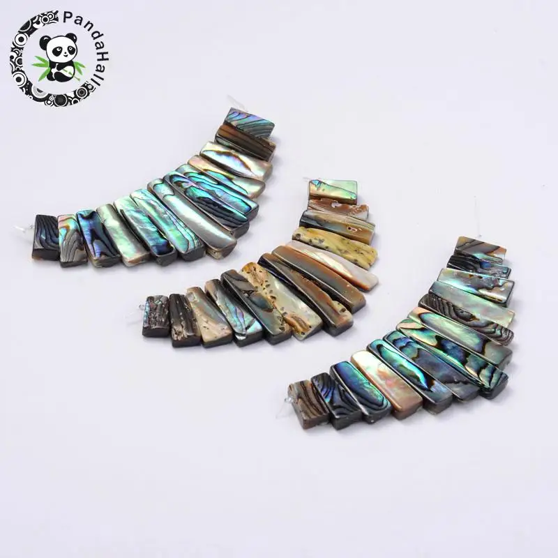 

Прямоугольные бусины из натурального абалона/Пауа, градиентные бусины, 29x70x3 мм, отверстие: 1 мм; 13 шт./нить