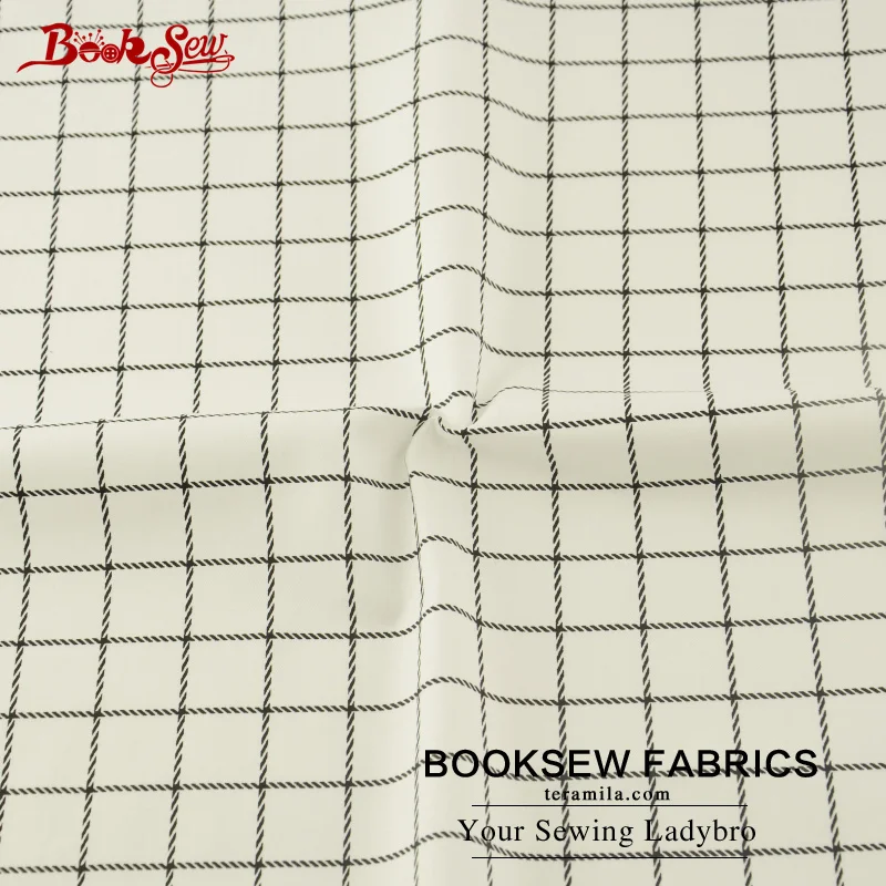 Booksew Home Textile Simple Checks Pattern Sewing Material For Bed Sheet Craft DIY Patchwork Quilting Cotton Twill Fabric