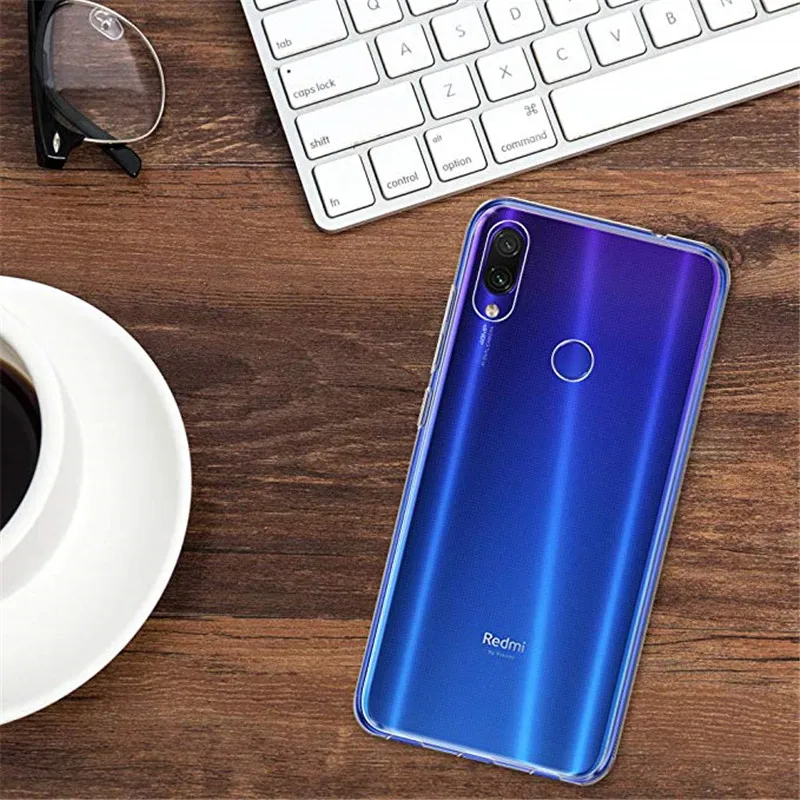 Чехол для Xiaomi Redmi Note 7 прозрачный мягкий тонкий чехол с защитой от царапин