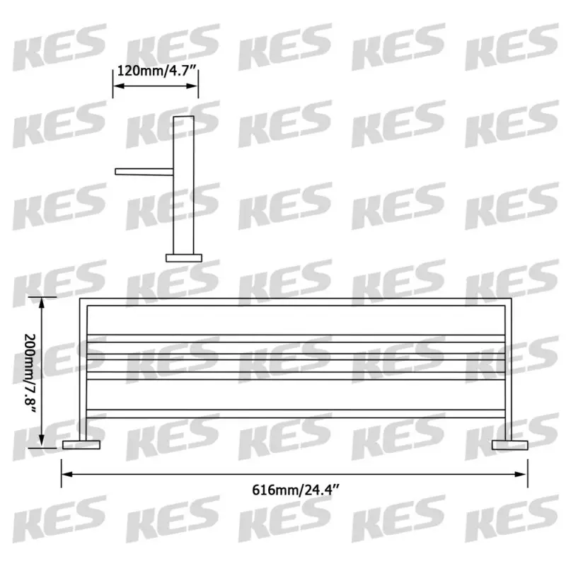KES A2510/A2510 2 Ванная комната Санузел двойная ванная полка вешалка для полотенец