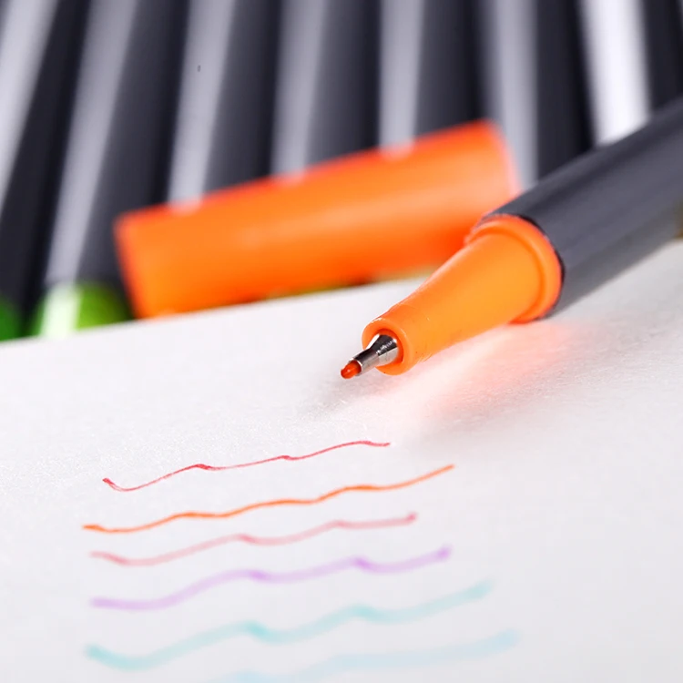 0,4 мм волокна маркер для белой доски fineliners маркеры эскизный чертёж художественной росписи Профессиональный фломастер, тонкая ручка 24 шт./компл. Цвет
