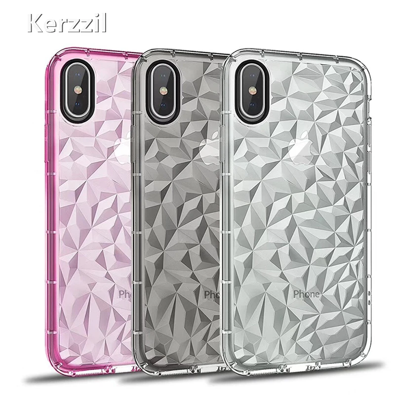 Kerzzil Diamond Transparent Case For iPhone 7 6 6S 8 Plus TPU Clear Protection X Ultra Thin Phone |