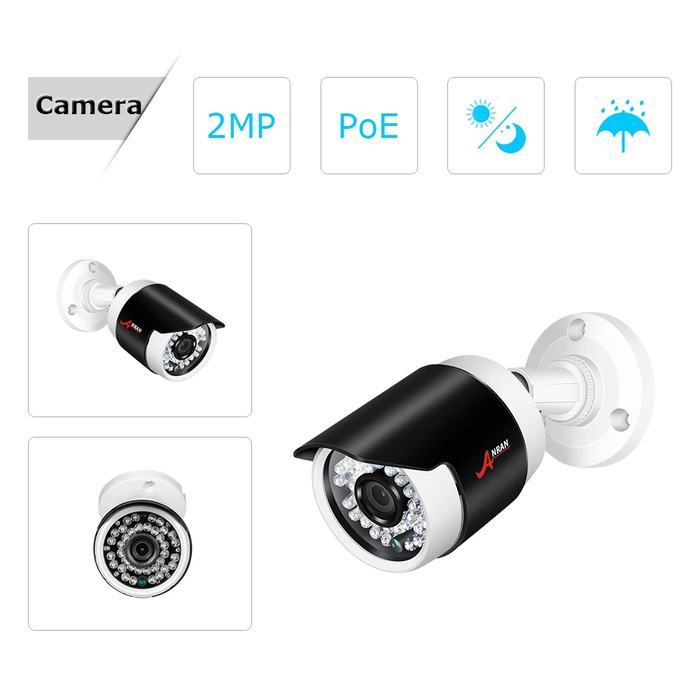 ANRAN P2P 1080 P HD 4CH POE NVR ЖК-дисплей монитор 36 ИК ночного открытый Водонепроницаемый FTP ip-камеры безопасности дома камеры видеонаблюдения Системы с HDD