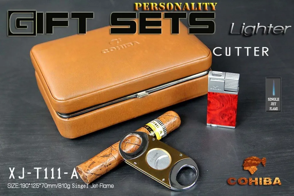 Хьюмидоры для сигар из дерева и кожи резак надувная ветрозащитная газовая