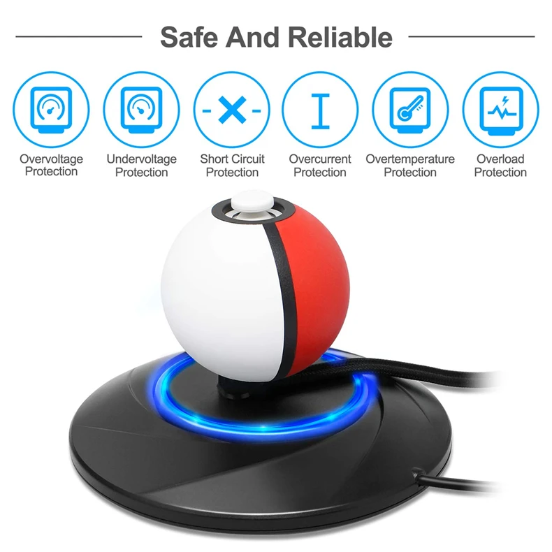 Зарядное устройство для Pokeball Plus зарядная док-станция для Poke Ball светодиодный usb type C зарядное устройство для kingd переключатель контроллер для nintendo Switch