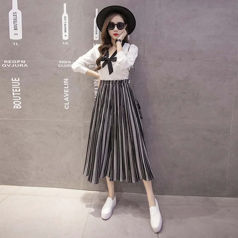 Брюки женские шифоновые с широкими штанинами модные брендовые Свободные