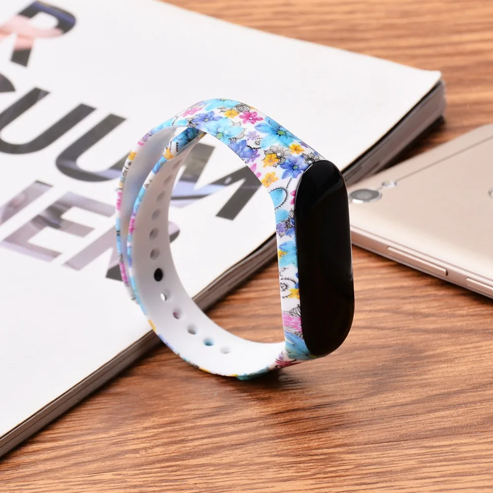 Mi band 3 4 ремешок Камуфляжный силиконовый универсальный ремешок для Xiaomi mi Band 4 3 band 4 Band 3 браслет с мультяшным принтом из ТПУ