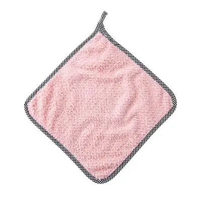 1Pcs 27.5X25cm Pink1 1 шт кухонных салфеток для мытья посуды, подушечки для очков, кухонные инструменты, аксессуары для полотенец, коралловый флис, чистящая Подушечка для дома - Цвет: 1Pcs 27.5X25cm Pink1