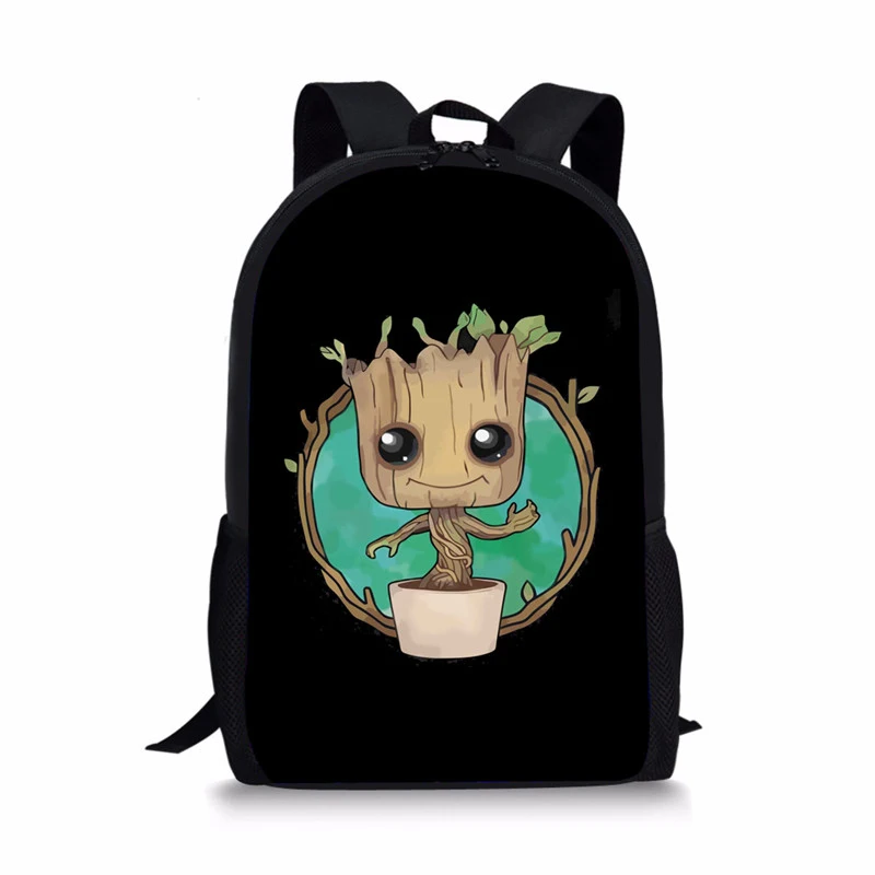 As picture ThiKin мультфильм I am Groot школьная сумка для подростков мальчиков детская крутая ортопедическая школьная сумка черный милый начальный ребенок книжные сумки - Цвет: As picture
