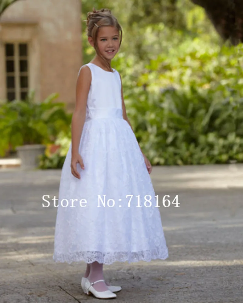 Старинные атласа и кружева платье девушки цветка для свадеб маленькие девочки