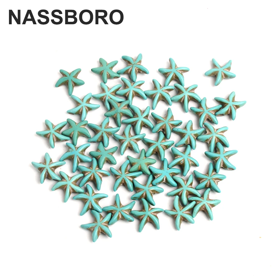 Approx.38pcs/пакет 1.3 см * Морская Звезда Свободные Spacer Синий Белый Бирюзовый Бисер