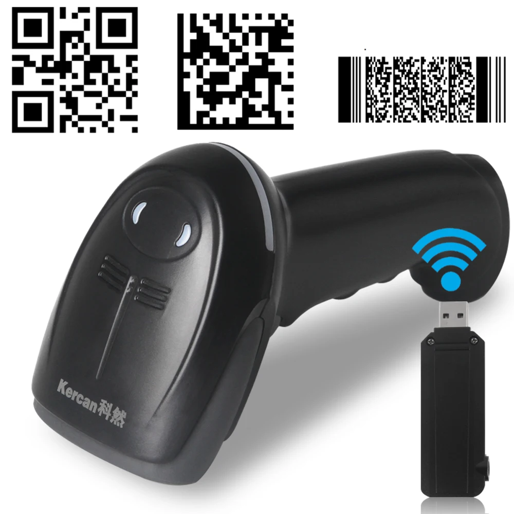 Kercan проводной/беспроводной USB Автоматический 2D QR PDF417 матрица данных ПЗС сканер