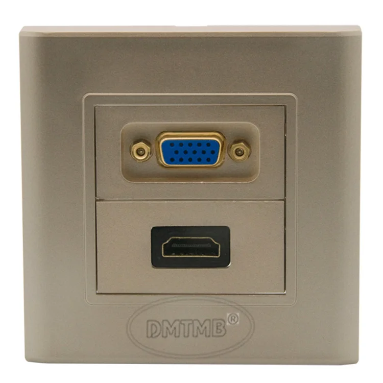 HDMI VGA настенная пластина с разъемом гнездо и корпусом золотой пластиной|vga wall