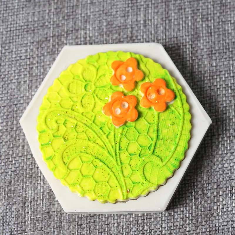Aomily DIY Cake Fondant Hexagonal Flowers Embossed Silicone Mold Decorating Tools Cookies Chocolate Mould Bakeware | Дом и сад