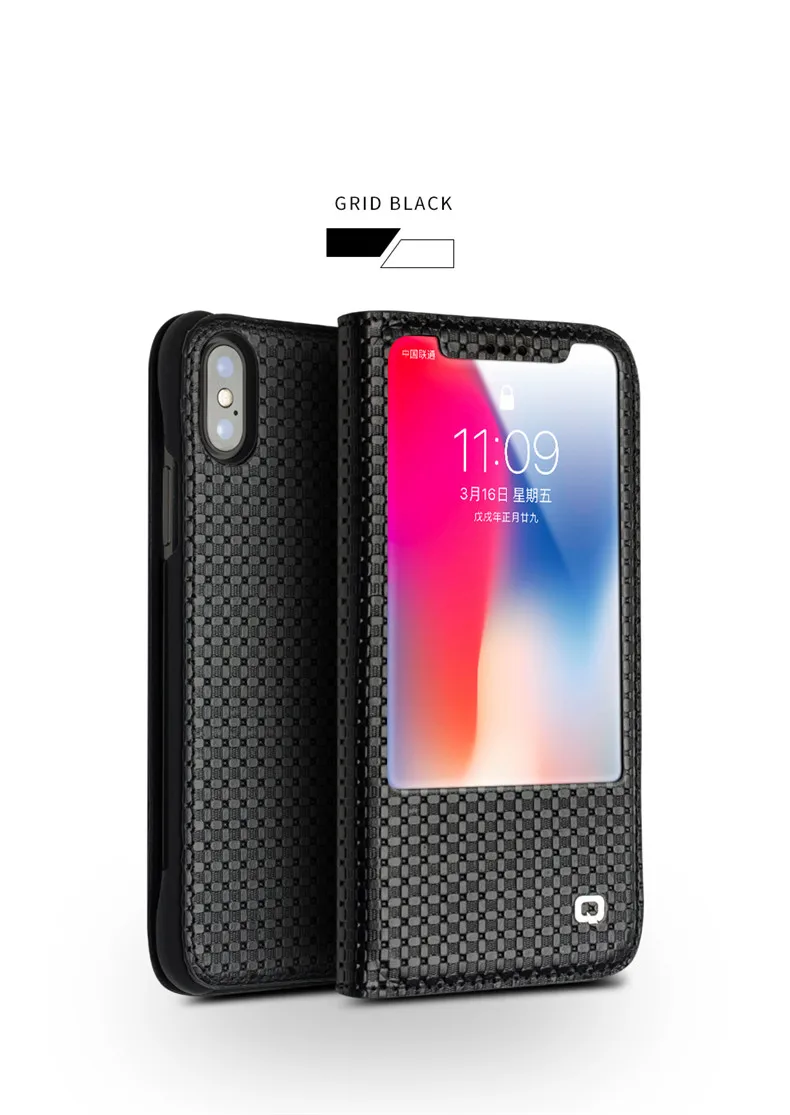QIALINO чехол из натуральной кожи в деловом стиле для iPhone X, роскошный чехол ручной работы для iPhone X 5,8 дюймов