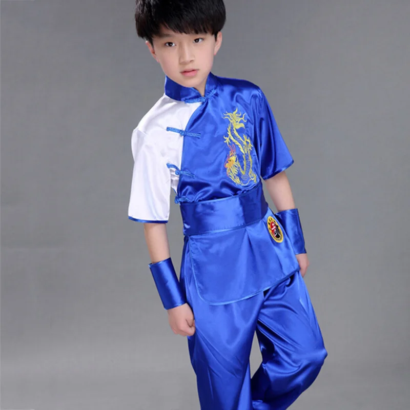 Детский Китайский традиционный костюм Ушу Униформа кунг фу комплект одежды для