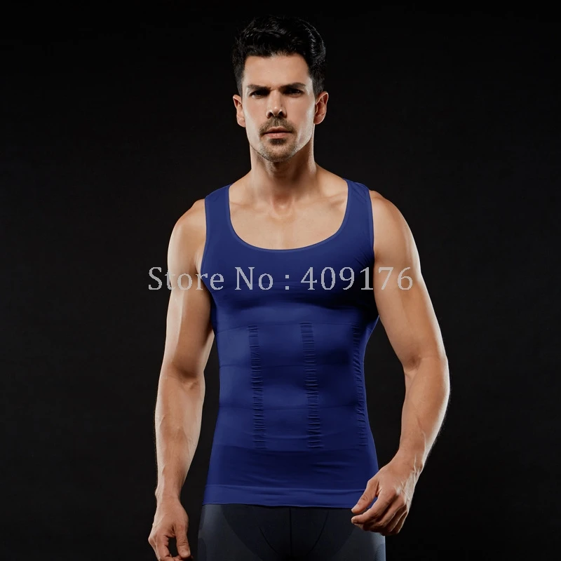 Men Slimming Bodybuilding Vest Compression Chest Tops Seamless Sleeveless Undershirt