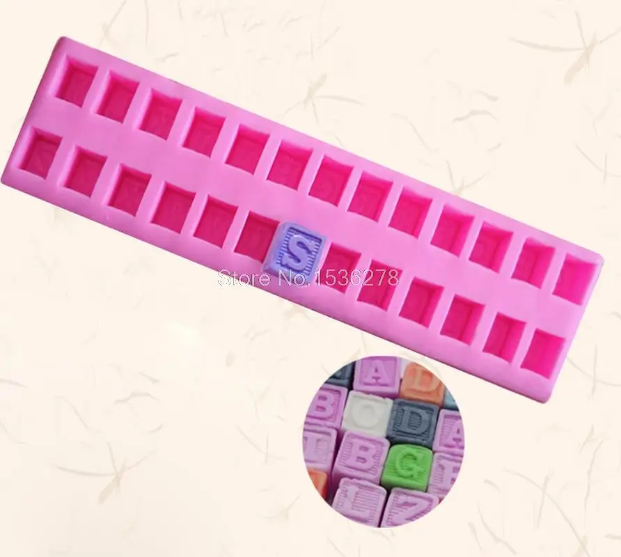 Кухня DIY помадка силиконовая форма Детские буквы блоки торт плесень силиконовые