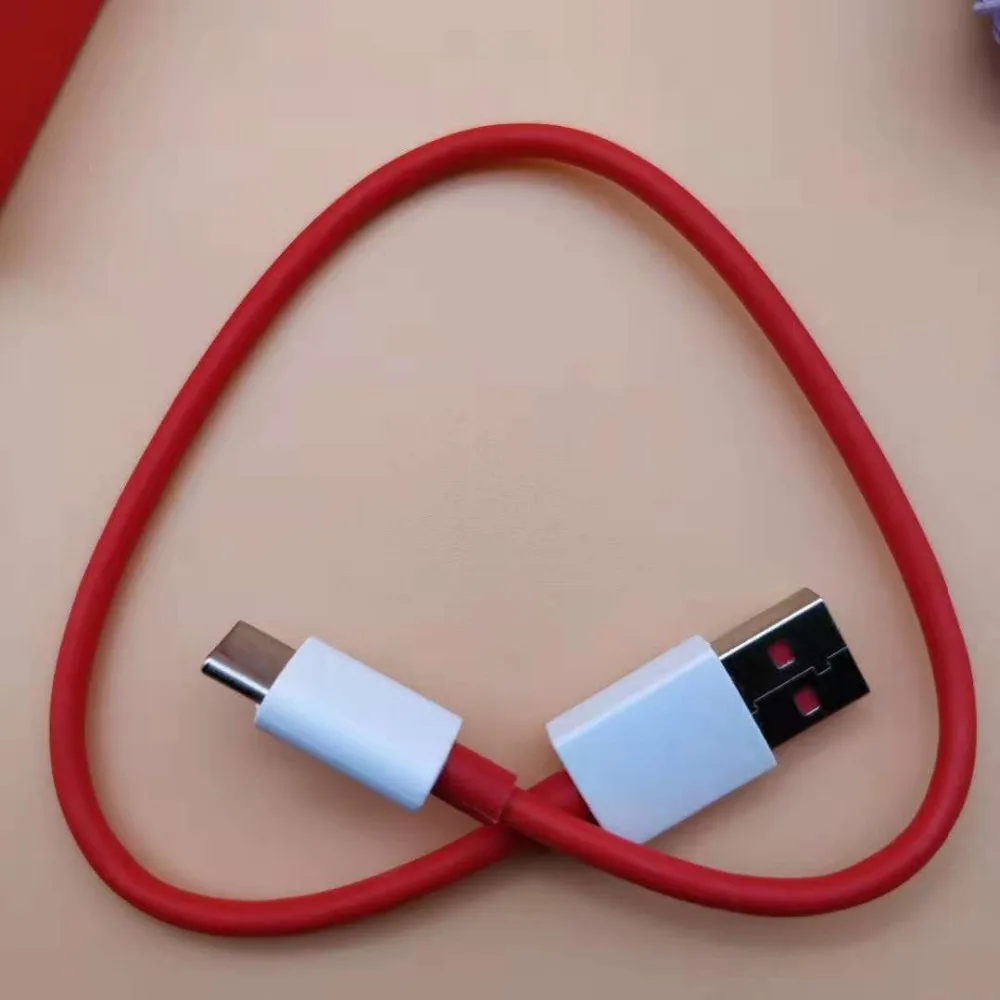 Оригинальный зарядный кабель ONEPLUS 6 T 35 см красная лапша Usb 3 1 Type C быстрая зарядка