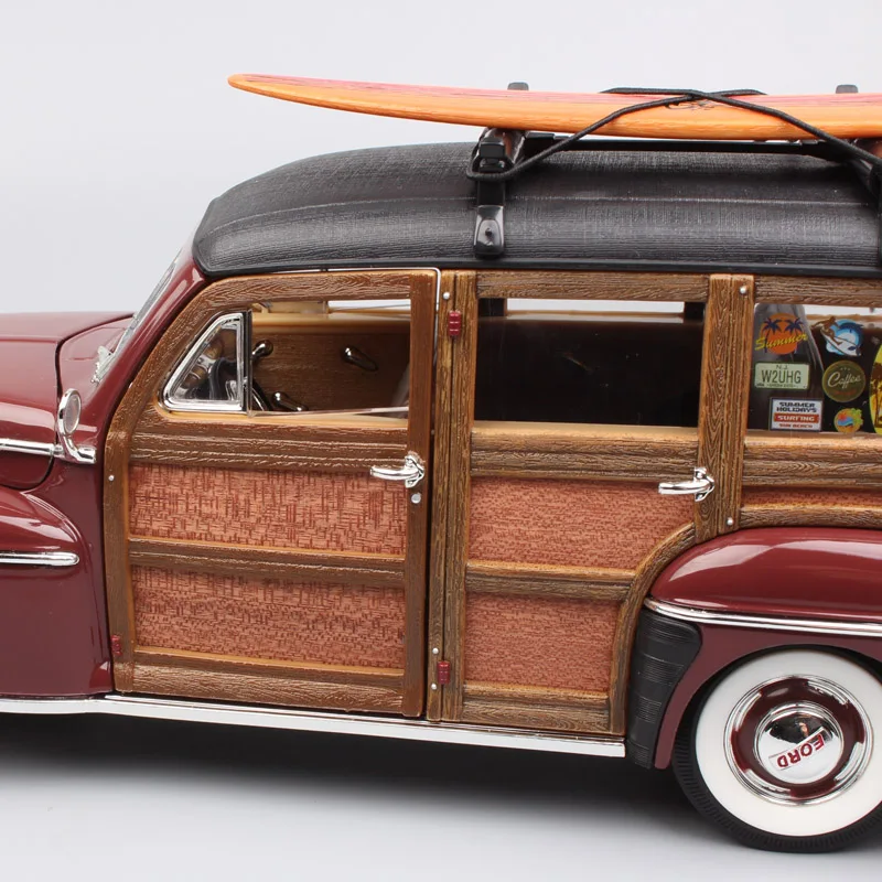 1/18 большой винтажный 1948 Ford woodie Woody Металлическая Модель доски для серфинга Ford супер де люкс Diecasts& Toy Vehicles весы автомобильные коллекционные