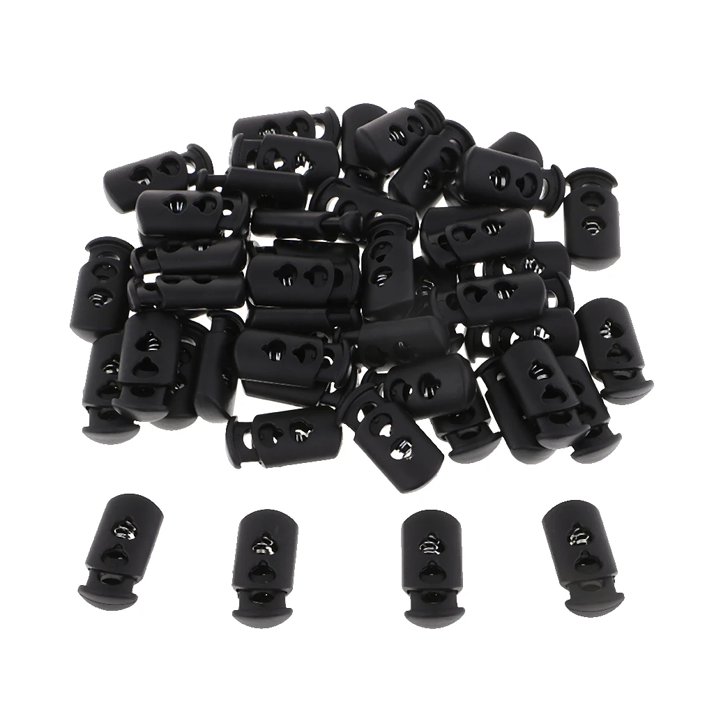 50 Pieces Paracord Cord Locks Clip Buckle Toggle 2 Holes Stoppers 24x12mm | Дом и сад