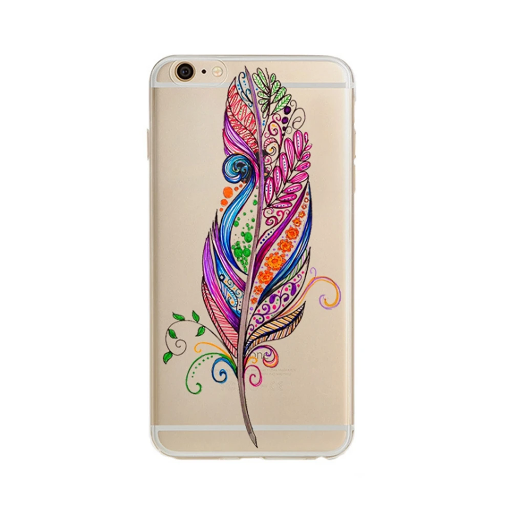 Для Apple iPhone 7 6 S Plus Чехлы мультфильм перо птицы животных Мягкий силиконовый чехол