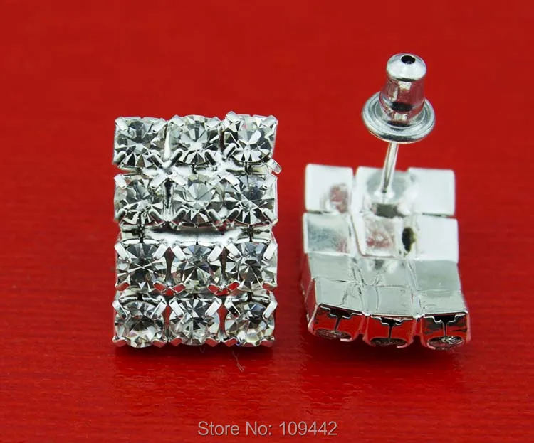2014 Popular Bling Crystal Stud Earring Brand Platinum Plated Earrings Women Dress Free Shipping GE067 | Украшения и аксессуары