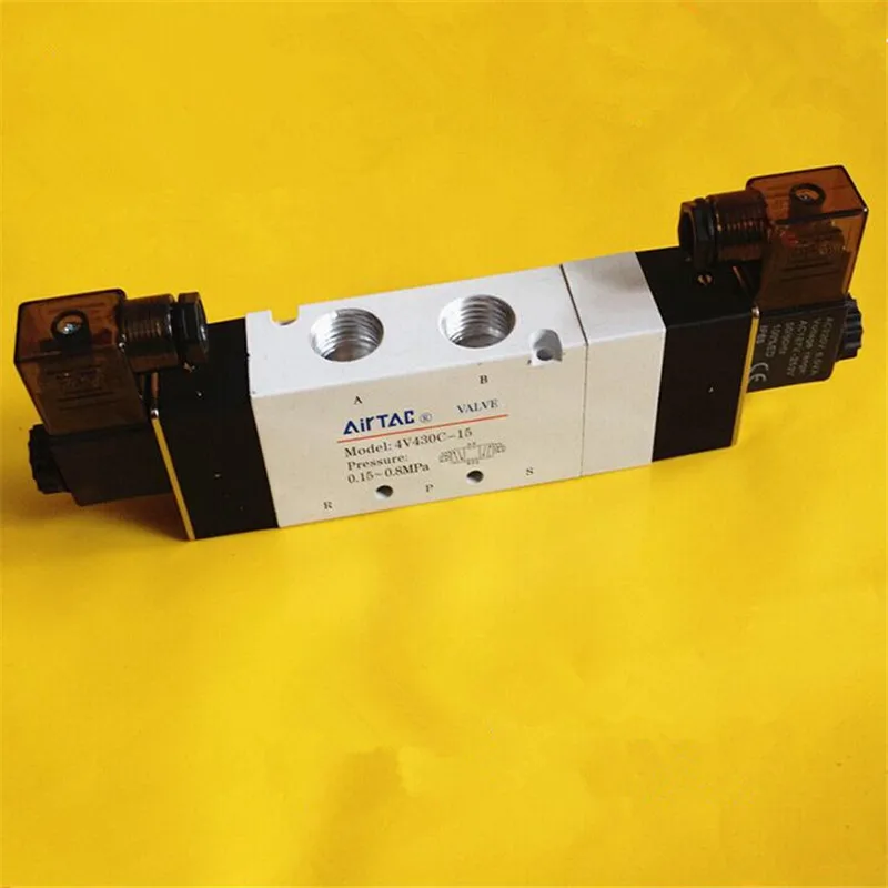1 шт. 4V430-15C DC24V 5 портов 3 положения двойной соленоидный пневматический клапан 1/2