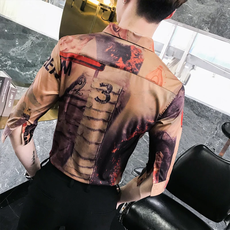 Летние мужские модные рубашки с принтом для Мужская рубашка Гавайский Camisa Hombre