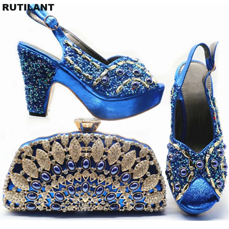 Комплект из итальянских туфель и сумочки для вечеринки женский свадебный