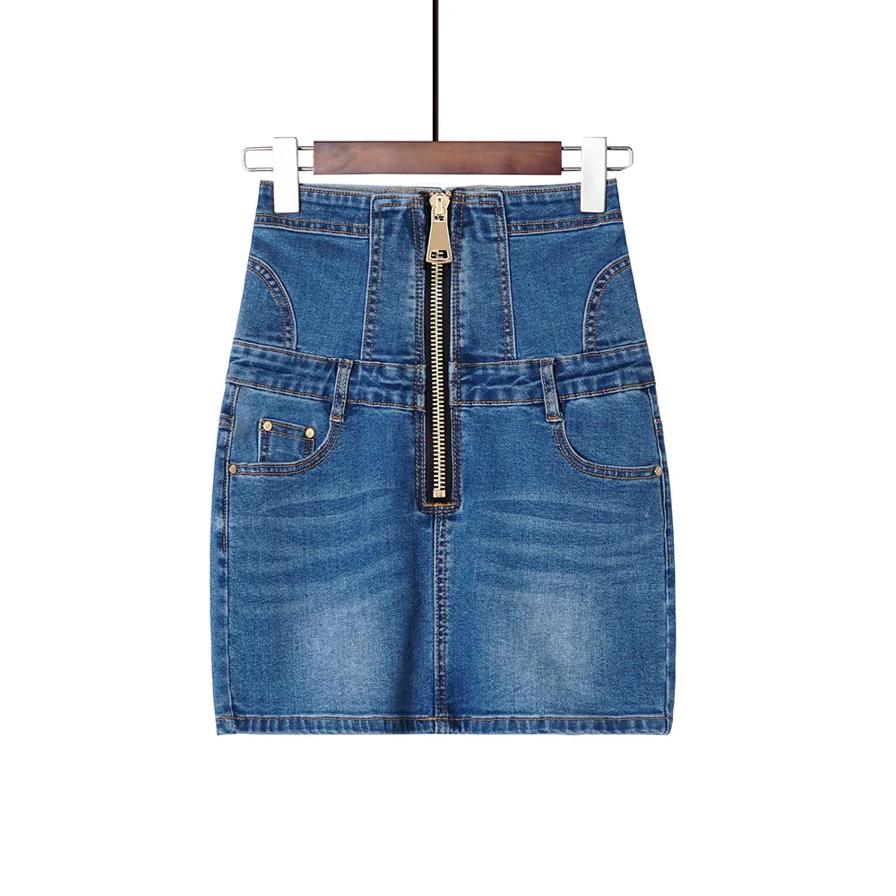 Модная Джинсовая юбка для молодых девушек Женская размера плюс 6XL с высокой