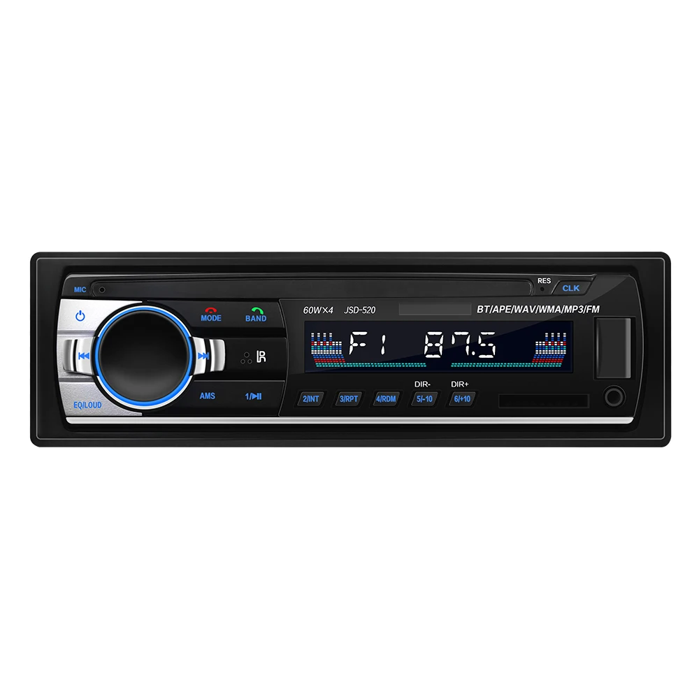 1 Din Handsfree Bluetooth автомобильное радио стерео MP3 музыкальный плеер беспроводной аудио адаптер 3,5 мм USB SD AUX FM U диск Зарядка телефона