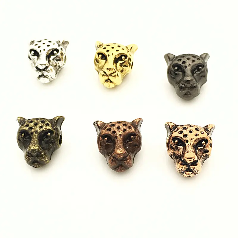20pcs Metal leopard Head Bracelet Necklace Accessories DIY Jewelry Making DM041810