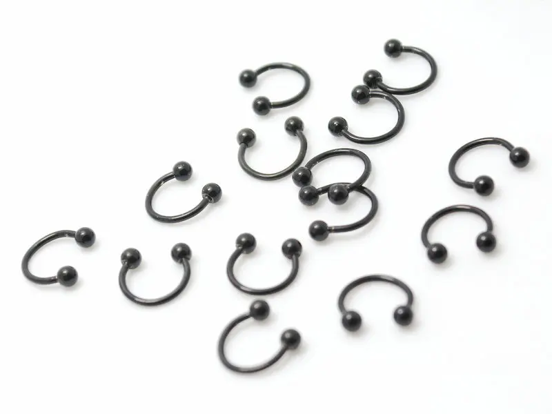 Кольца для пирсинга тела из стали черного цвета 10 шт. | Украшения и аксессуары