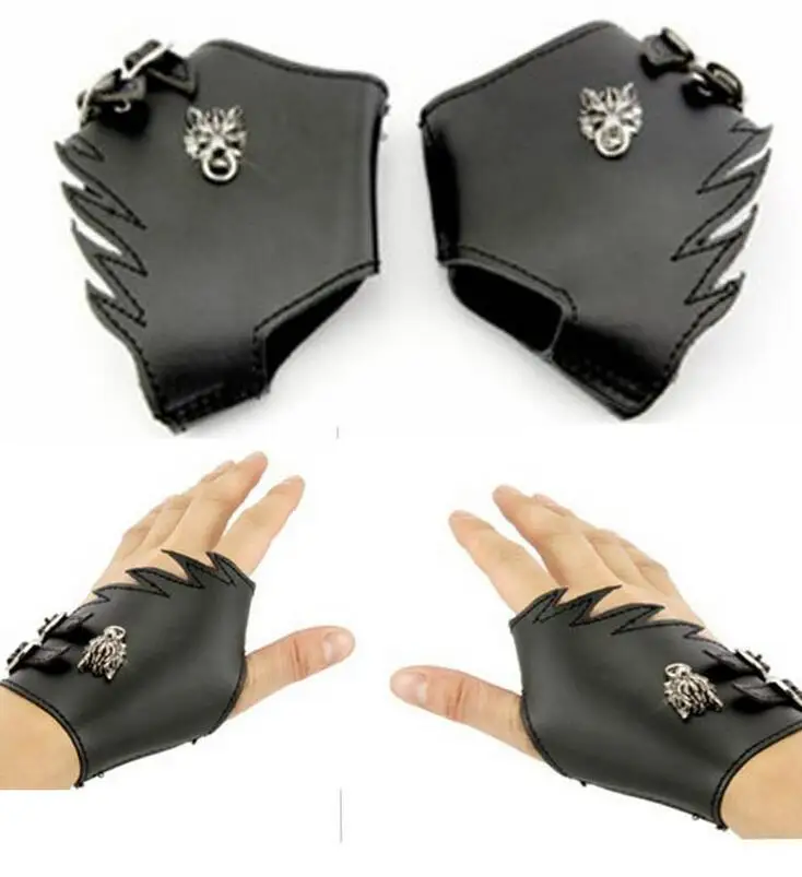 New Animation Final Fantasy wolf head Synthetic Leather Gloves cosplay accessories