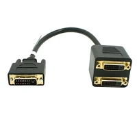 adaptor dvi d male to dual 2 dvi i female video y splitter cable adapter new arrival