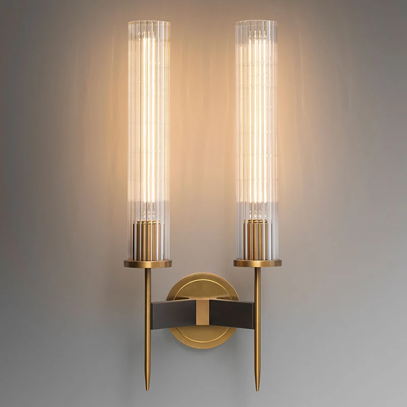 

Post Modern Gold Wall Lamp Led Mirror Wall Light Glass Lampshade Sconce for Bedroom Kitchen Stair Home Fixtures Industrial Decor