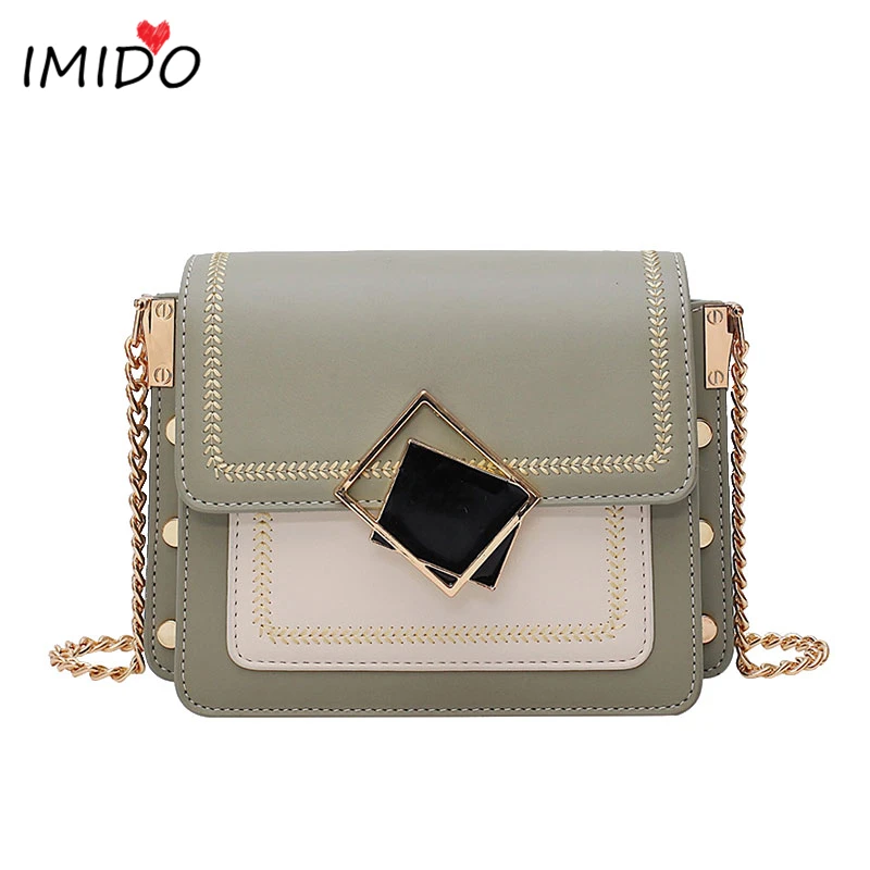 Женские кожаные сумки через плечо Bolso Mini зеленая сумка с цепочкой женские для